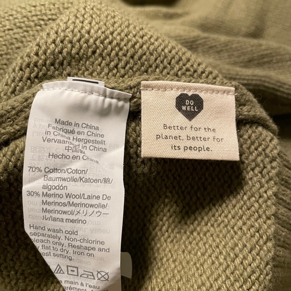 Madewell NWT Dotted Eaton sweater cotton-merino wool XXL sage green - Picture 5 of 8